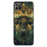 Realme Realme C21Y - C25Y ile Uyumlu Boğa Burcu Temalı Desenli Darbe Emici Silikon Kılıf, Çok Renkli