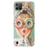 Realme Realme C21Y - C25Y ile Uyumlu Donut Güzeli Temalı Desenli Darbe Emici Silikon Kılıf, Çok Renkli