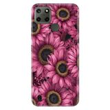 Realme Realme C21Y - C25Y ile Uyumlu Flor Temalı Desenli Darbe Emici Silikon Kılıf, Çok Renkli