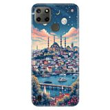 Realme Realme C21Y - C25Y ile Uyumlu İstanbul Çizim Temalı Desenli Darbe Emici Silikon Kılıf, Çok Renkli