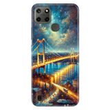Realme Realme C21Y - C25Y ile Uyumlu İstanbul Kolaj Temalı Desenli Darbe Emici Silikon Kılıf, Çok Renkli