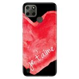 Realme Realme C21Y - C25Y ile Uyumlu Je Taime Temalı Desenli Darbe Emici Silikon Kılıf, Çok Renkli