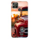 Realme Realme C21Y - C25Y ile Uyumlu Kamyonet Temalı Desenli Darbe Emici Silikon Kılıf, Çok Renkli