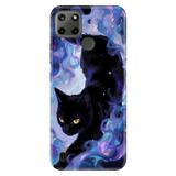 Realme Realme C21Y - C25Y ile Uyumlu Kedi Başgan Temalı Desenli Darbe Emici Silikon Kılıf, Çok Renkli