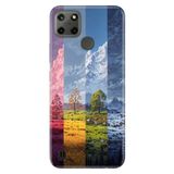 Realme Realme C21Y - C25Y ile Uyumlu Kılıf, 4 Mevsim Temalı Desenli, Darbe Emici Silikon
