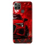 Realme Realme C21Y, C25Y ile Uyumlu Kılıf, Kırmızı Araba Temalı Desenli, Darbe Emici Silikon