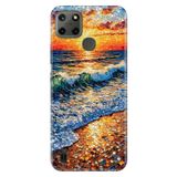 Realme Realme C21Y - C25Y ile Uyumlu Kılıf, Kristal Deniz Temalı Desenli, Darbe Emici Silikon