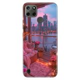 Realme Realme C21Y - C25Y ile Uyumlu Kılıf, Manzaram Bu Olsa Temalı Desenli, Darbe Emici Silikon, Çok Renkli