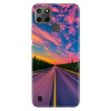 Realme Realme C21Y - C25Y ile Uyumlu Kılıf, Road to Holiday Temalı Desenli, Darbe Emici Silikon