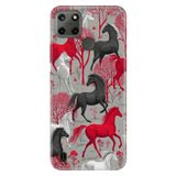 Realme Realme C21Y - C25Y ile Uyumlu Kılıf, Running Horses Temalı Desenli, Darbe Emici Silikon