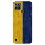 Realme Realme C21Y - C25Y ile Uyumlu Kılıf, Sarı Lacivert Temalı Desenli, Darbe Emici Silikon