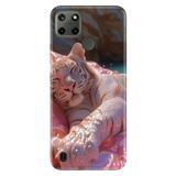 Realme Realme C21Y - C25Y ile Uyumlu Kılıf, Yaldız Aslan Temalı Desenli, Darbe Emici Silikon