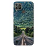 Realme Realme C21Y - C25Y ile Uyumlu Köy Yolu Temalı Desenli Darbe Emici Silikon Kılıf, Çok Renkli