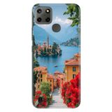 Realme Realme C21Y - C25Y ile Uyumlu Lake Como Temalı Desenli Darbe Emici Silikon Kılıf, Çok Renkli