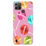 Realme Realme C21Y - C25Y ile Uyumlu Lollipo Temalı Desenli Darbe Emici Silikon Kılıf, Çok Renkli