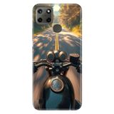 Realme Realme C21Y - C25Y ile Uyumlu Motorsiklet Temalı Desenli Darbe Emici Silikon Kılıf, Çok Renkli