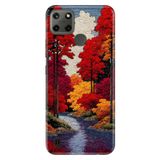 Realme Realme C21Y - C25Y ile Uyumlu Orman Temalı Desenli Darbe Emici Silikon Kılıf, Çok Renkli