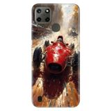 Realme Realme C21Y - C25Y ile Uyumlu Race1999 Temalı Desenli Darbe Emici Silikon Kılıf, Çok Renkli