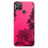 Realme Realme C21Y - C25Y ile Uyumlu Silikon Kılıf, Dantel Mandala Temalı Desenli, Darbe Emici