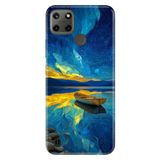 Realme Realme C21Y - C25Y ile Uyumlu Silikon Kılıf, Gölde Bir Akşam Temalı Desenli, Darbe Emici