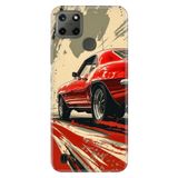 Realme Realme C21Y, C25Y ile Uyumlu Silikon Kılıf, Klasik Arabacım Temalı, Darbe Emici, Çok Renkli