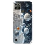Realme Realme C21Y - C25Y ile Uyumlu Silikon Kılıf, Komşu Gezegenler Temalı Desenli, Darbe Emici
