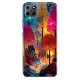 Realme Realme C21Y - C25Y ile Uyumlu Silikon Kılıf, Lüks Orman Temalı Desenli, Darbe Emici, Çok Renkli