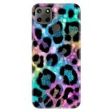 Realme Realme C21Y - C25Y ile Uyumlu Silikon Kılıf, Paris Leopar Temalı Desenli, Darbe Emici, Çok Renkli