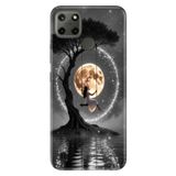 Realme Realme C21Y - C25Y ile Uyumlu Silikon Kılıf, Romantik Dolunay Temalı Desenli, Darbe Emici