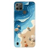Realme Realme C21Y - C25Y ile Uyumlu Silikon Kılıf, Sahil Şeridi Temalı Desenli, Darbe Emici, Çok Renkli