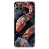 Realme Realme C21Y - C25Y ile Uyumlu Silikon Kılıf, Snake 0999 Temalı Desenli, Darbe Emici