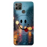 Realme Realme C21Y - C25Y ile Uyumlu Smile Rain Temalı Desenli Darbe Emici Silikon Kılıf, Çok Renkli