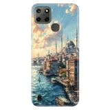 Realme Realme C21Y - C25Y ile Uyumlu Sultan Ahmet Temalı Desenli Darbe Emici Silikon Kılıf, Çok Renkli