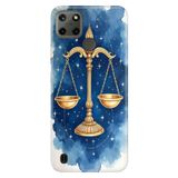 Realme Realme C21Y - C25Y ile Uyumlu Terazi Burcu Temalı Desenli Darbe Emici Silikon Kılıf, Çok Renkli