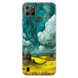 Realme Realme C21Y - C25Y ile Uyumlu Toscana Temalı Desenli Darbe Emici Silikon Kılıf, Çok Renkli