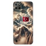 Realme Realme C21Y - C25Y ile Uyumlu Türk Askeri Temalı Desenli Darbe Emici Silikon Kılıf, Çok Renkli