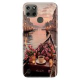 Realme Realme C21Y - C25Y ile Uyumlu Venedik Temalı Desenli Darbe Emici Silikon Kılıf, Çok Renkli