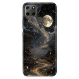 Realme Realme C21Y, C25Y ile Uyumlu Yaldızlı Yıldızlar Temalı Darbe Emici Silikon Kılıf
