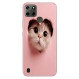 Realme Realme C21Y - C25Y ile Uyumlu Yaramaz Kedi Temalı Desenli Darbe Emici Silikon Kılıf