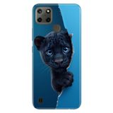 Realme Realme C21Y - C25Y ile Uyumlu Yavru Panter Temalı Desenli Darbe Emici Silikon Kılıf