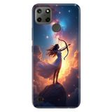 Realme Realme C21Y - C25Y ile Uyumlu Yay Burcu Temalı Desenli Darbe Emici Silikon Kılıf, Çok Renkli