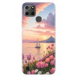 Realme Realme C21Y - C25Y ile Uyumlu Yelkenli Temalı Desenli Darbe Emici Silikon Kılıf, Çok Renkli