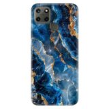Realme Realme C21Y - C25Y ile Uyumlu Zagg Mermer Temalı Desenli Darbe Emici Silikon Kılıf, Çok Renkli