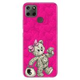 Realme Realme C21Y ile Uyumlu C25Y Kılıf, Bear Shopping Temalı Desenli, Darbe Emici Silikon
