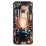 Realme Realme C21Y ile Uyumlu C25Y Kılıf, Modern Car Temalı Desenli, Darbe Emici Silikon
