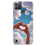 Realme Realme C21Y ile Uyumlu C25Y Kılıf, Seni Çok Seviyorumm Temalı Desenli, Darbe Emici Silikon
