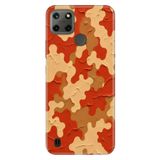 Realme Realme C21Y ve C25Y ile Uyumlu Karo Temalı Desenli Darbe Emici Silikon Kılıf, Çok Renkli