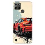 Realme Realme C21Y ve C25Y ile Uyumlu Kılıf, Car 911 Car Temalı Desenli, Darbe Emici Silikon