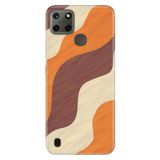Realme Realme C21Y ve C25Y ile Uyumlu Kılıf, Kahve Tonu Temalı Desenli, Darbe Emici Silikon