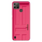 Realme Realme C21Y ve C25Y ile Uyumlu Kılıf, Pembe Kapı Temalı Desenli, Darbe Emici Silikon